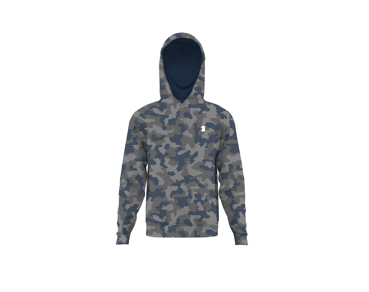 Honey Comb Camo Men’s Performance Hoodie Blue