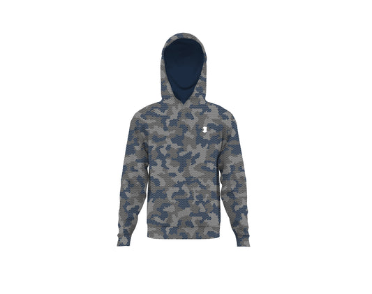 Honey Comb Camo Men’s Performance Hoodie Blue