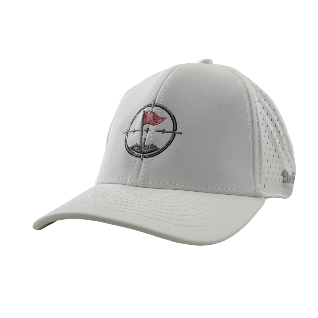 Gray cap with a logo on a white background